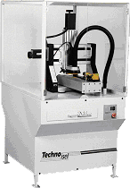 Techno's Stepper DaVinci CNC Router/Prototyping Mill can be placed in safety enclosure.