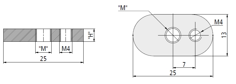 Locking Oval T nut dimensions
