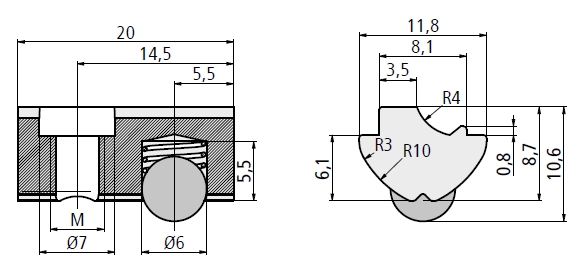 Spring loaded T nut for large extrusions dimensions