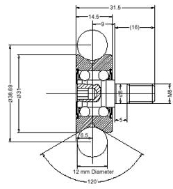 Plain Yoke Style Smith Bearing MPYR-125 Smith-Trax Bearings 125 mm Roller Diameter Miller Bearings SMI MPYR-125 